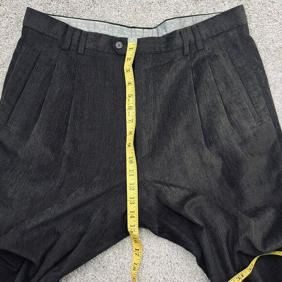 St. Croix Men's Brown Pleat Front Folded Cuff Business Corduroy Slack Pant 36 - Picture 9 of 10